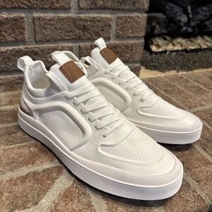 Steve Madden Men's Pagoda Comfort Foam Lace Up Sneakers White Tan Size 11.5 M